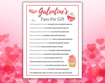 Galentine Game for Adults, Galentines Game for Teens, Galentine Game Night, Valentines Day Pass the Prize Game,  Pass the Gift Galentines