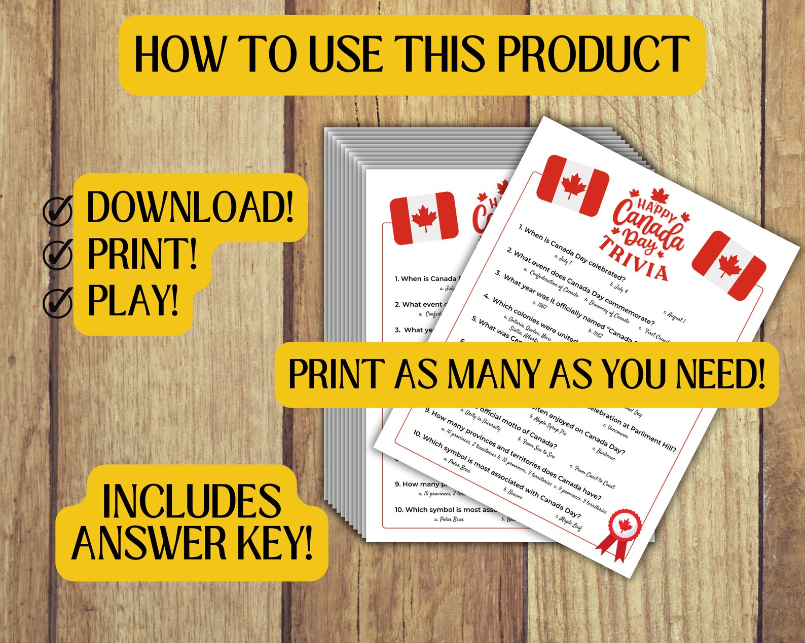 Canada Day Trivia Game, Canada Day Activity, Canada Day Classroom ...