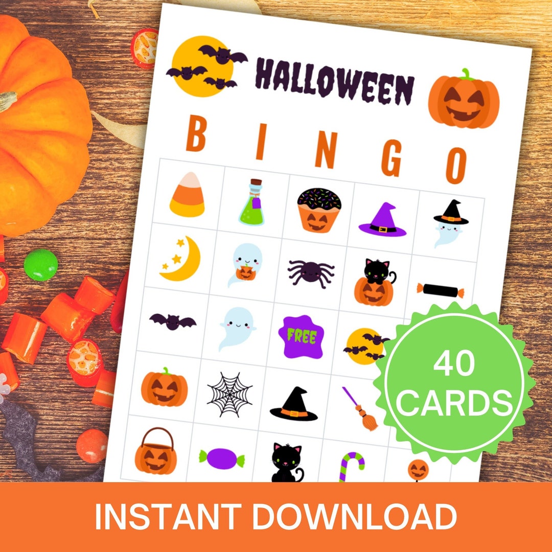 printable-halloween-bingo-40-bingo-cards-school-halloween-bingo-game-halloween-activity-for-kids-classroom-halloween-party-game-hw-etsy for Halloween Bingo Cards Free Printable Printable Halloween Bingo, 40 Bingo Cards, School Halloween Bingo Game, Halloween Activity for Kids, Classroom Halloween Party Game, HW - Etsy for Halloween Bingo Cards Free Printable