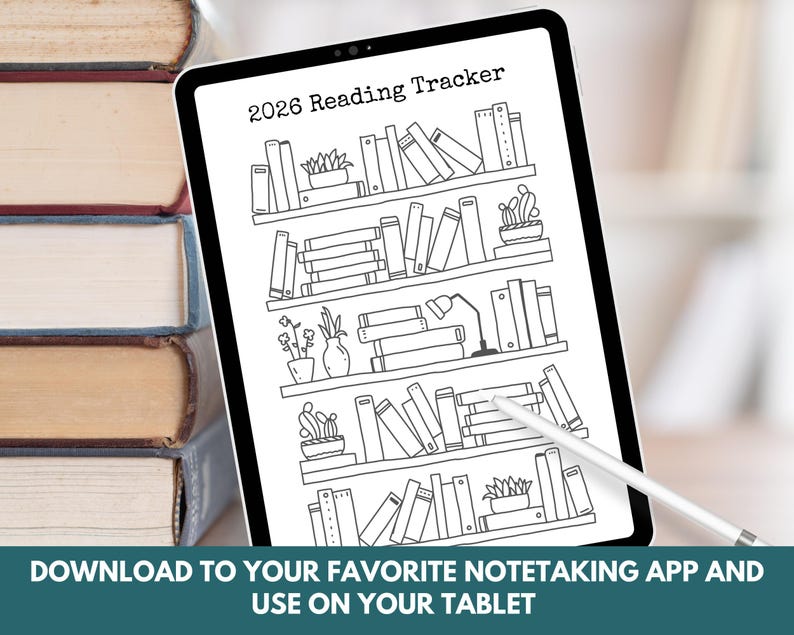 2026 Bookshelf Reading Tracker Printable, Coloring Reading Tracker ...