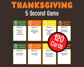 Thanksgiving Game, Family Fun Activity for Kids and Adults, Thanksgiving Party Game, Classroom Game, Office Party Game, Friendsgiving Game