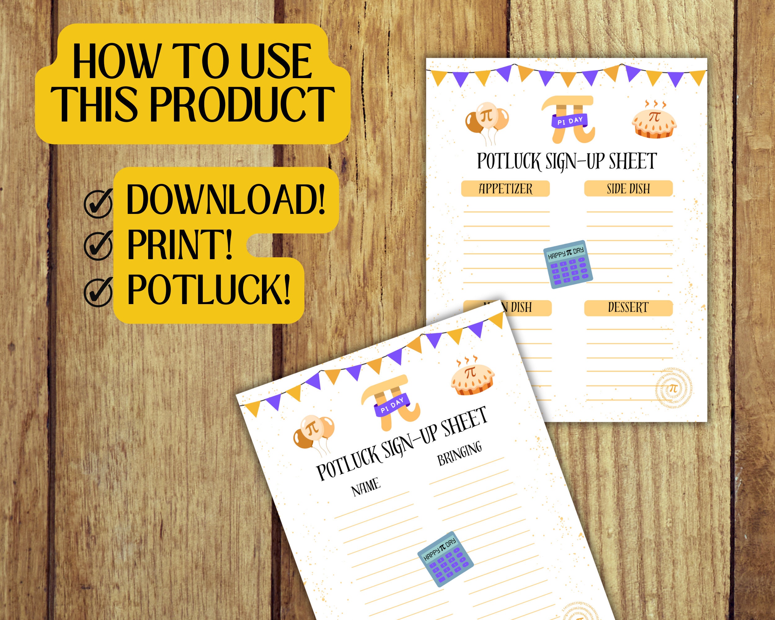 Pi Memory Sheet Pi Day Potluck Sign up Sheet, Pi Day Printable Potluck Sign up Form, Pi ...