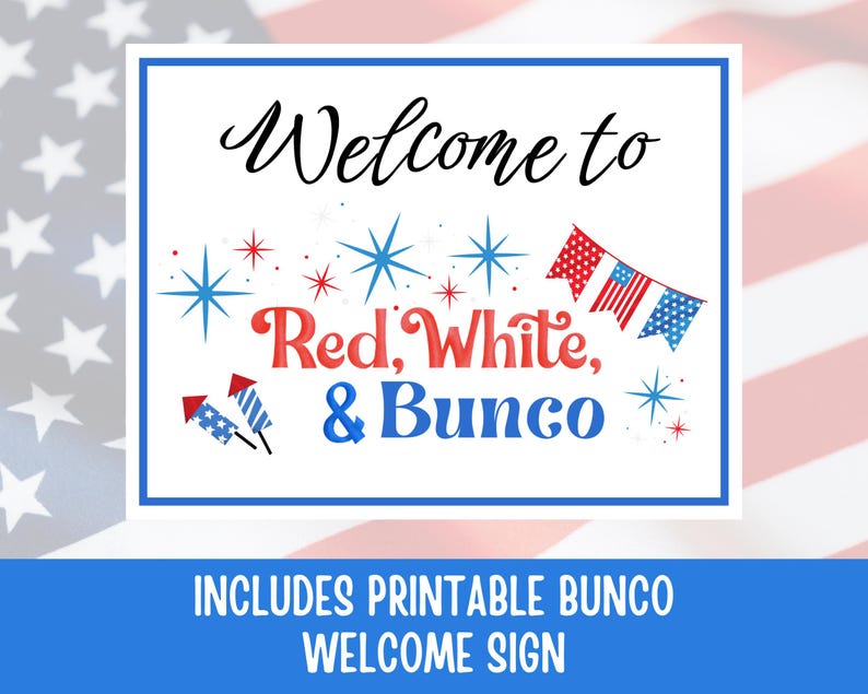 4th of July Bunco Score Sheets, July Bunco Score Cards, Patriotic Bunco Game, Bunco Babe Cards, July Bunco Party, Red White and Blue Bunco image 11