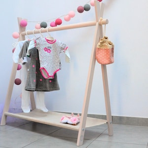 Toddler rack,Girl clothing,Montessori clothing,Mini Kids Clothes rack, Clothing rack, Dress up storage, Small clothes rack, Display rack
