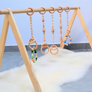 Ginásio para bebês gêmeos, SOMENTE ARCO de atividades, Brinquedo Montessori, Ginásio de madeira maciça, Dobrável, Fitness para bebês, Centro de atividades para bebês, Ginásio de brincar, Envio rápido