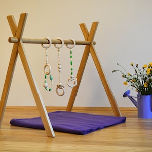 Activity play gym, Wood baby gym, Baby play gym, Activity center,Montessori toy, Baby fitness studio, Baby gym, Natural oak gym