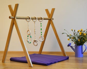 Gimnasio de juegos de actividad, Gimnasio para bebés de madera, Gimnasio de juegos para bebés, Centro de actividades, Juguete Montessori, Gimnasio para bebés, Gimnasio para bebés, Gimnasio de roble natural