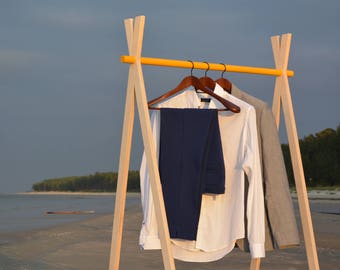 Perchero, Perchero de madera y metal, Perchero, Perchero de almacenamiento de ropa, Perchero de ropa para adultos, Perchero plegable A, Perchero de ropa moderno, Perchero