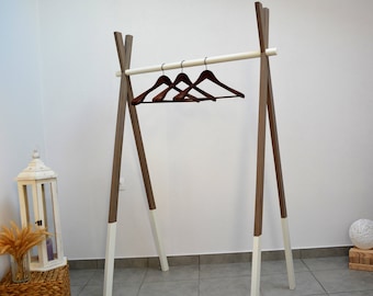 Perchero de ropa para adultos, Perchero de madera, Perchero de ropa, Perchero de ropa, Estante de almacenamiento de ropa, Pliegue un estante de marco, Estante de exhibición moderno, Perchero