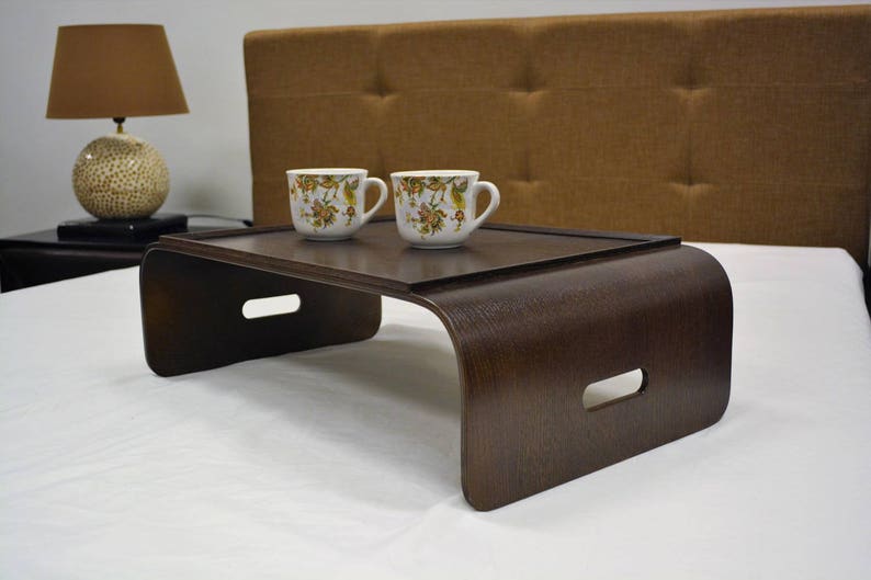 Breakfast Tray Laptop Desk Small Wooden Table Wenge Lap Bed In With Legs