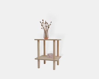 Nightstand shelf, minimalist modern shelving, small book storage, bookcase, side table