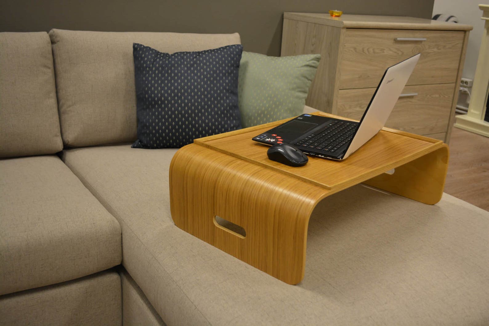 Laptop desk Breakfast tray Small wood desk Lap tray Bed Etsy