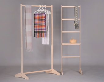 Display rack, Trade show, Market stand foldable, Ladder for clothes and accessories, Craft fair display, Modern garment stand