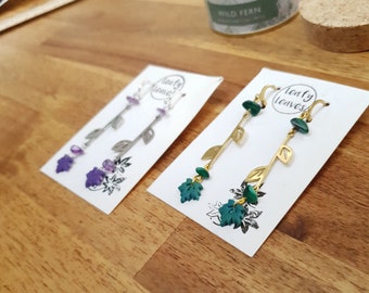 Maple leaves earrings with leaves charm / nature woodlands forestcore