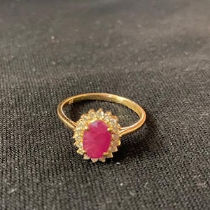 Fine Oval Cut Ruby Ring- 14K Rose Gold Vermeil Ring- Genuine Ruby Ring- Engagement Ring- Promise Ring- July Birthstone- Gift For her