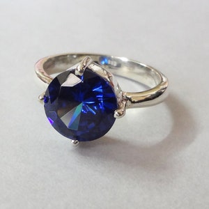 Sapphire Ring-Handmade Silver Ring-925 Sterling Silver Ring-Minimal Oval Sapphire Ring-Gift for her-Promise Ring