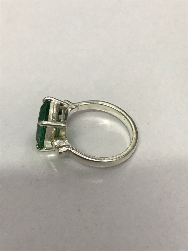 Natural certified 6.25 Carat 925 Sterling Silver Handmade EmeraldPanna Ring For Men And Women