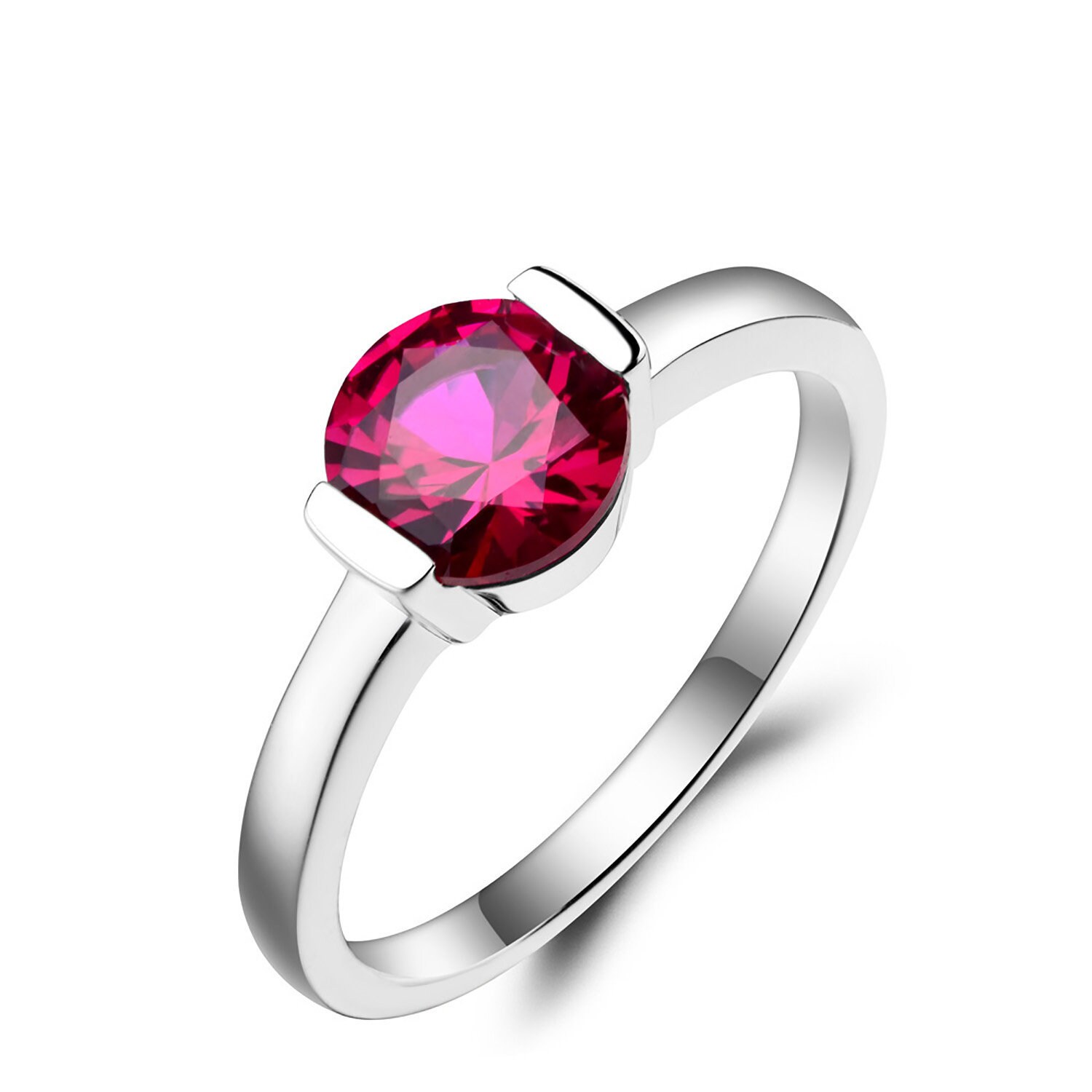 Natural Certified Red Ruby Ring 3.00 Carat 925 Sterling Silver Etsy
