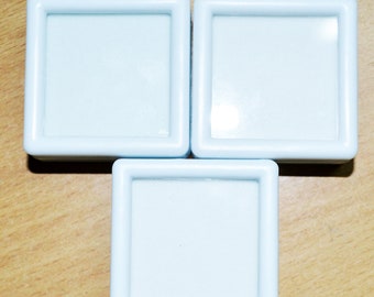 Gemstone Storage Box, 4x4 cm, 20 pc Plastic Organizer