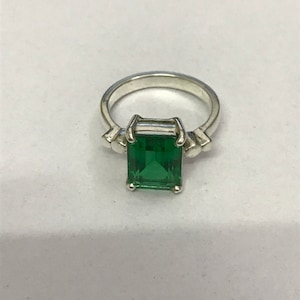 Natural certified 6.25 Carat 925 Sterling Silver Handmade Emerald/Panna Ring For Men And Women Emerald ring,Emerald Bands,Natural Emerald