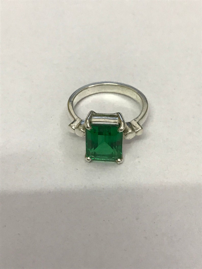Natural certified 6.25 Carat 925 Sterling Silver Handmade EmeraldPanna Ring For Men And Women