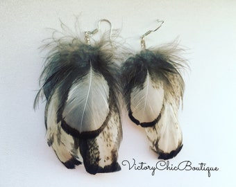 Feather earrings Long feather earring Black feather earrings White feather earrings Festival earrings Party earrings Dangle earrings Present