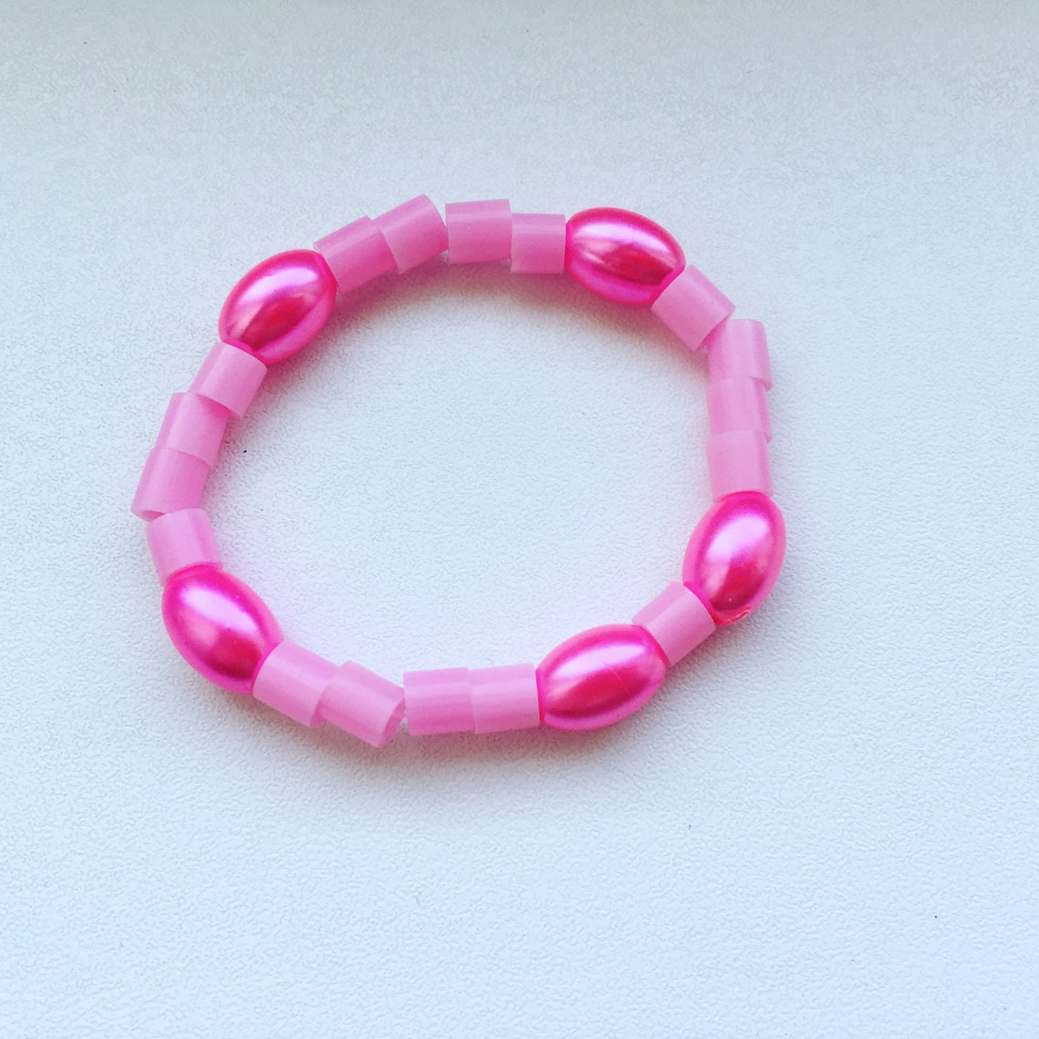 Baby Bracelet Girls Bracelet Toddlers Bracelet Pink Beaded Etsy UK