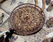 Native American dreamcatcher pendant, feathers necklace, macrame dream catcher pendant