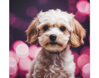 Cavapoo huisdier portret - kunst aan de muur canvas