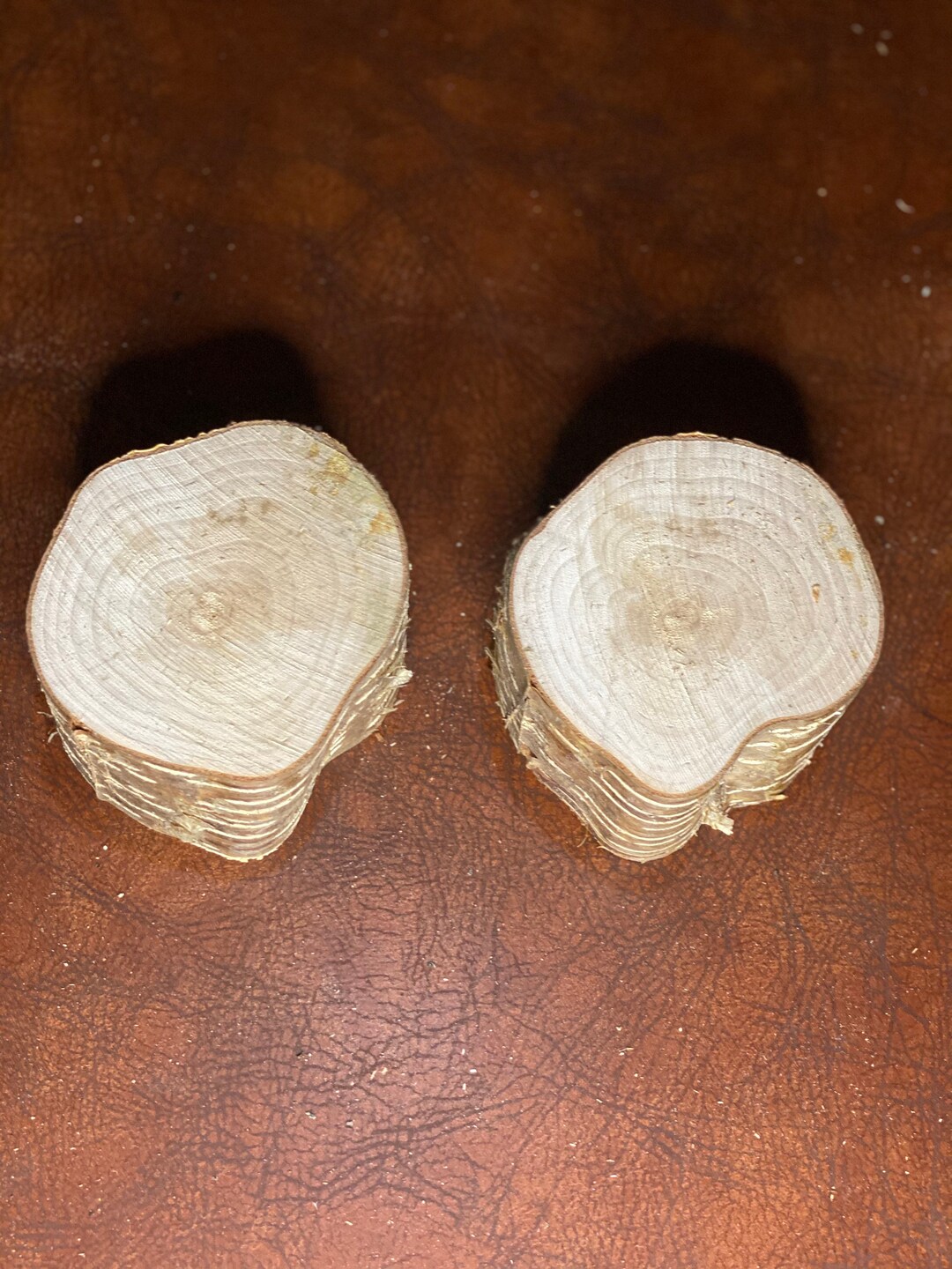 Yellow Birch Logs, Golden Brown, Approximately 4 Inches Long by 3.5