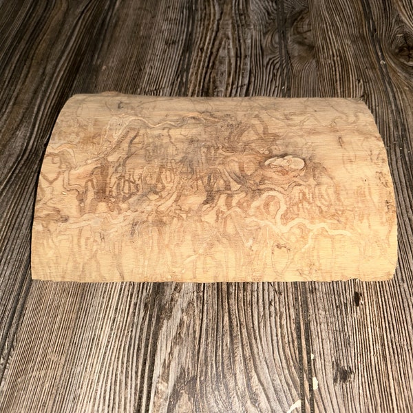 Wood Slab with Natural Squiggles, Approximately 10.5 Inches Long by 7.5 Inches Wide and 1.25 Inches Tall