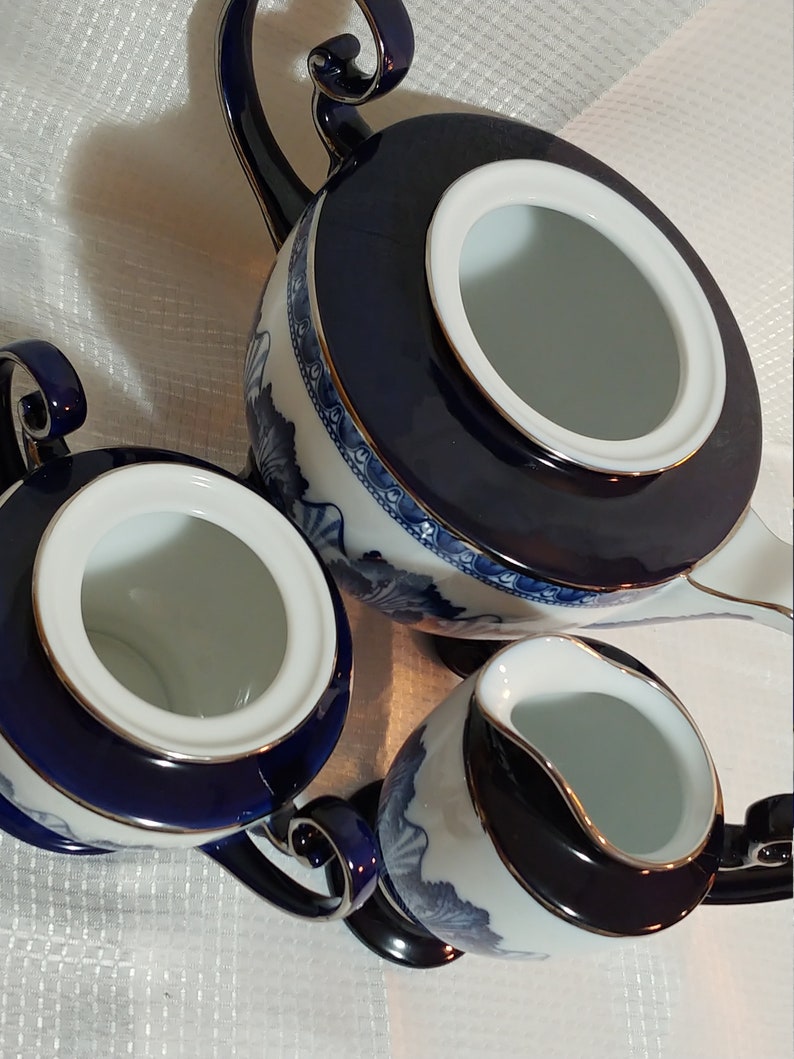 Bombay Company Tea Service 3pc Set Grace Pattern Footed Tea Etsy
