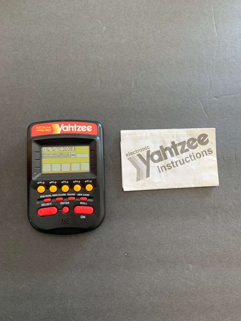 Yahtzee Black 1995 Electronic Handheld Game Toy 