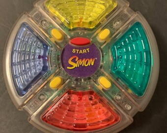 Pocket Simon 1998 Milton Bradley MB Handheld Electronic Game Clear