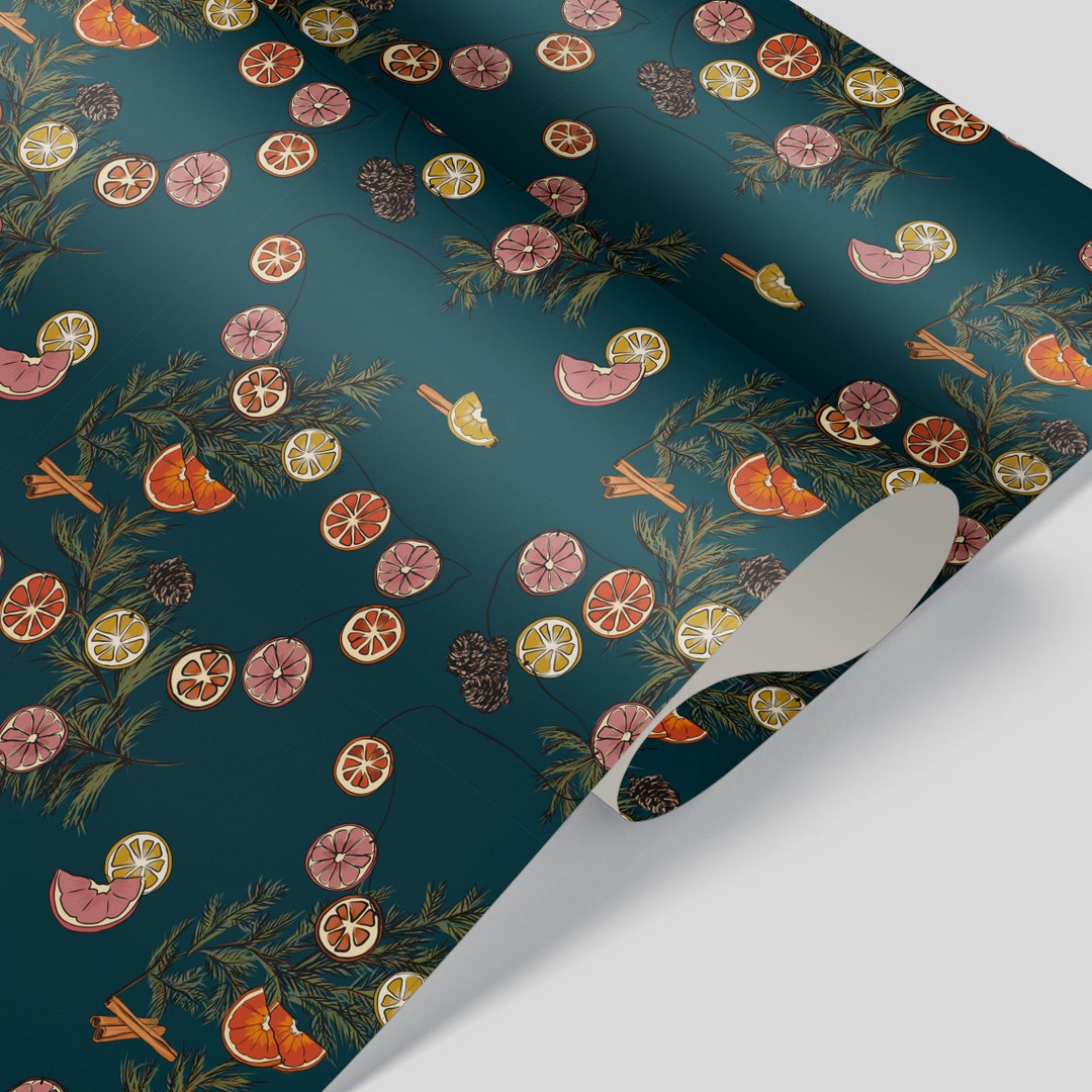Citrus Christmas Luxury Wrapping Paper / Gift Wrap - Etsy UK