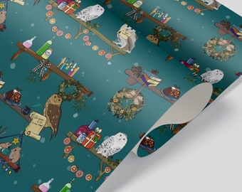Christmas Harry Potter Inspired Wizarding World Wrapping Paper