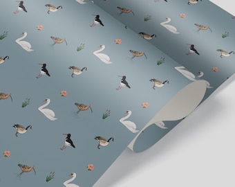 Wetland Birds Luxury Wrapping Paper / Gift Wrap