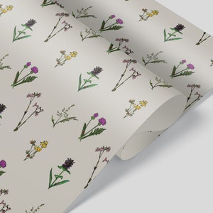 Wild Flowers of Weardale Luxury Wrapping Paper / Gift Wrap