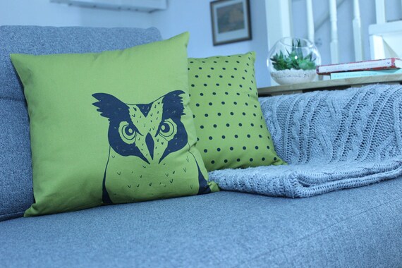 505330 Decorative Cushion Sofa Pillow Cushion Motif Pillow Case Owl 40x40 cm