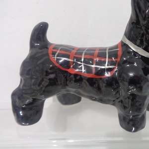 Vintage Black Scottie Scottish Terrier Dog Ceramic Figure 17cm long