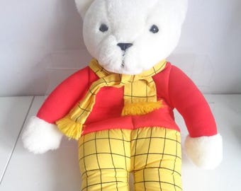 Rupert Bear Vintage Soft Plush Toy Pyjama Case 21 inch by Boots 1992