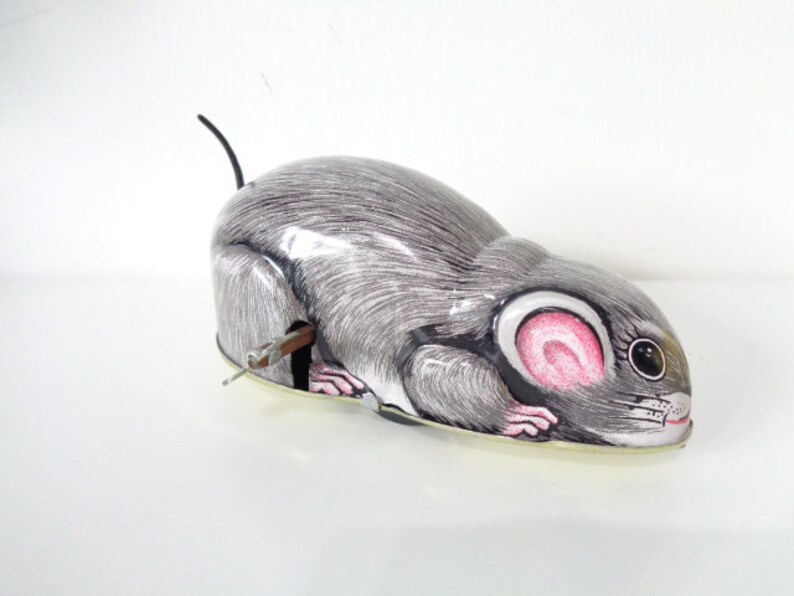 Vintage Tinplate Wind up Wonder Mouse Toy by YONE Made in Etsy
