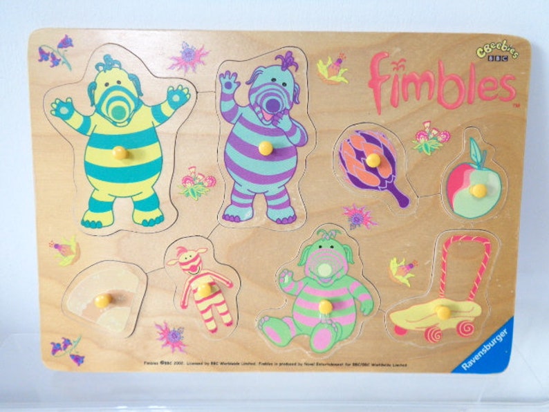 Vintage Cbeebies Fimbles Wooden Jigsaw Peg Puzzle Dated 2002 Etsy