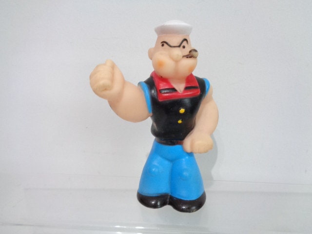 Vintage King Features Syndicate Popeye Squeaky Figure by Playmakers 11cm tall