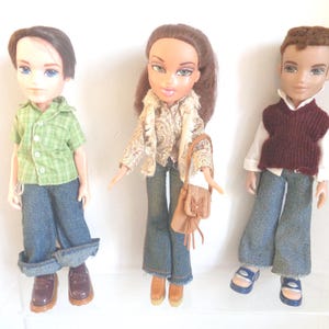 Set of 3 Vintage Bratz Dolls Yasmin + Boy Dolls Koby + Dylan with Clothes Shoes