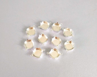 Choose Finish Empty 12mm Sq 5 Box Cushion Cut Necklaces Hand Set Stones 3pcs