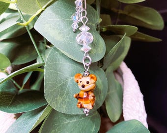 3D SQUIRREL SUN CATCHER for your plants or windows - Clear sparkling Swarovski crystals - stainless-steel, non-tarnish