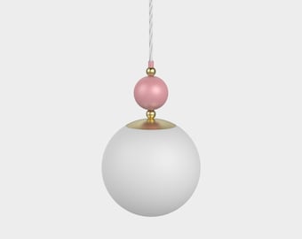 Lámpara colgante rosa y dorada Lámpara globo lámpara de techo Lámpara escandinava Lámpara moderna Lámpara contemporánea luz minimalista dormitorio relámpago