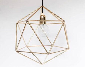 Brass Geometric Pendant Light 