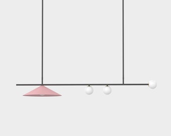 Linear Chandelier V3 - CHANDELIER Pendant LAMP – Pink And Black SCANDINAVIAN Ceiling Lamp